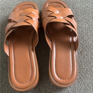 Anthropologie Tan Woven Sandals